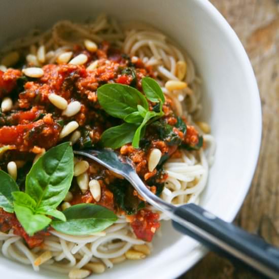 Quick & Easy Meatless Spaghetti