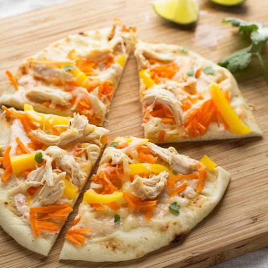 Thai Curry Chicken Naan Pizzas