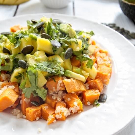 Avocado Mango Salso & Sweet Potato