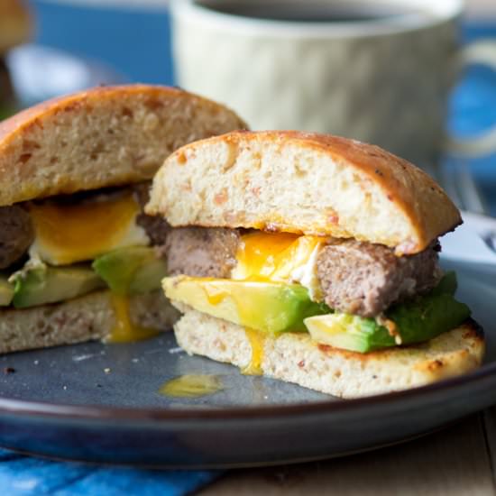 Egg-In-A-Hole Breakfast Burger