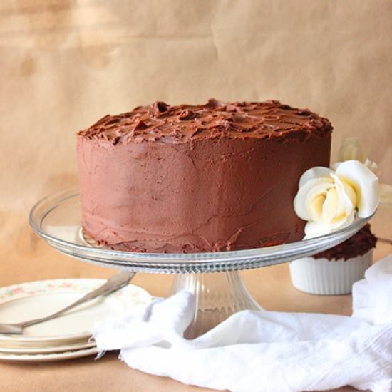 Vanilla Pudding Cake with Chocolate