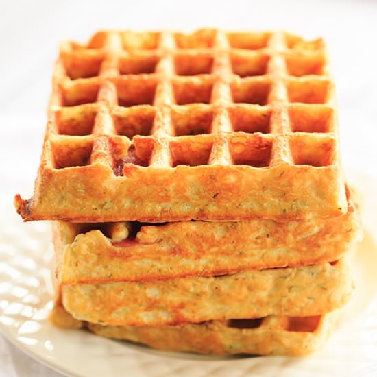 Salami and Cheese Waffles