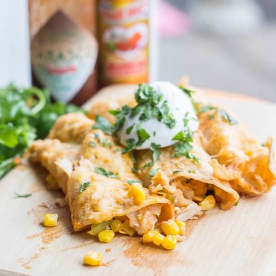Red Chicken Enchiladas
