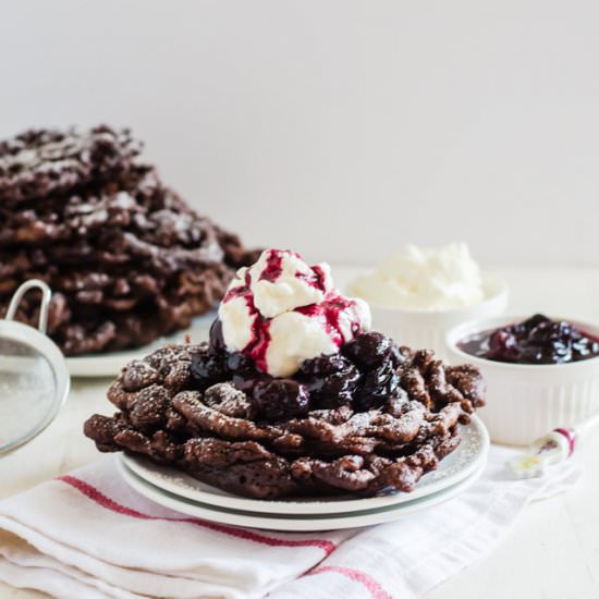 Black Forest Funnel Cakes