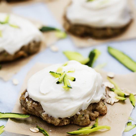 Frosted Zucchini Oatmeal Cookies
