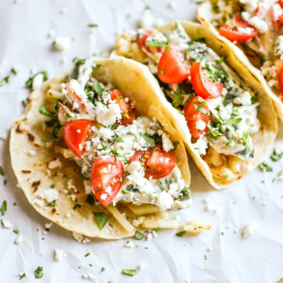 Cheesy Roasted Pepper Potato Tacos