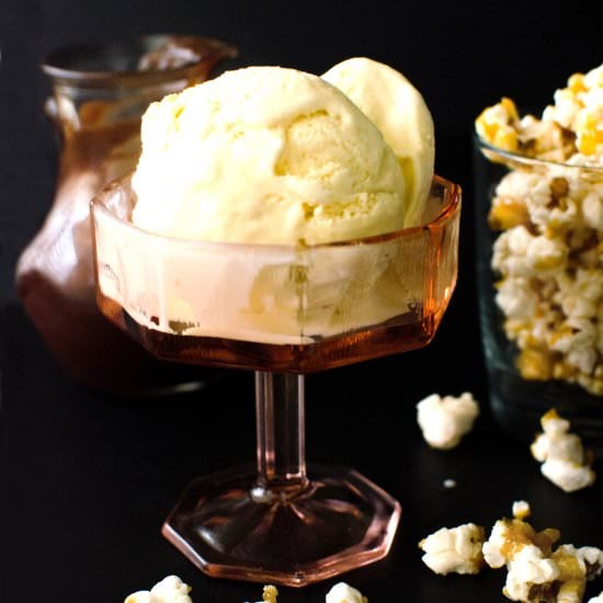 Salted Caramel Popcorn Ice Cream