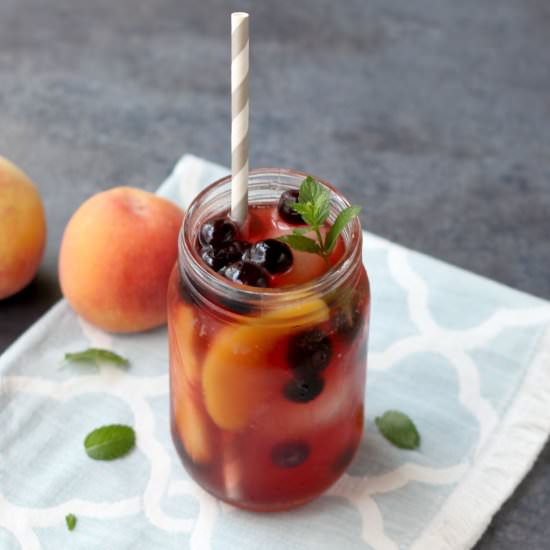 Sweet Peach-Blueberry Iced Tea