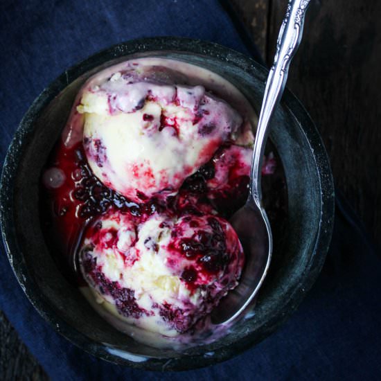 Goat Cheese & Blackberry Ice Cream