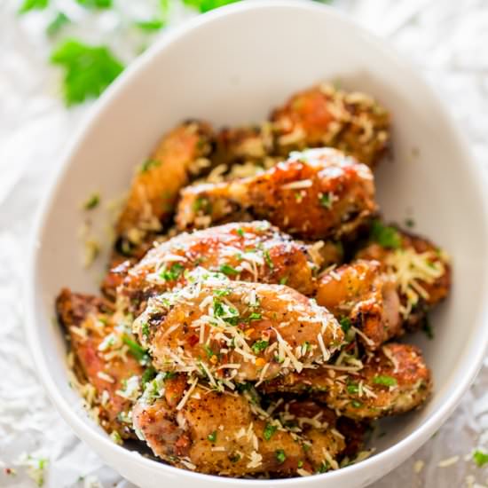Crispy Baked Parmesan Chicken Wings