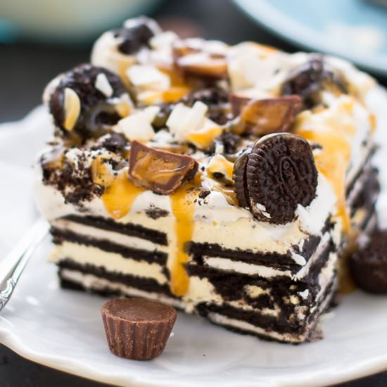 Peanut Butter Cup Oreo Icebox Cake