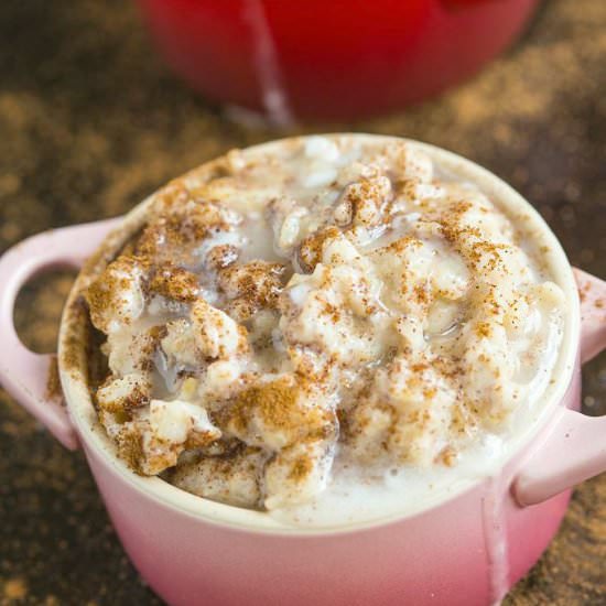 Sticky Cinnamon Roll Batter Oatmeal