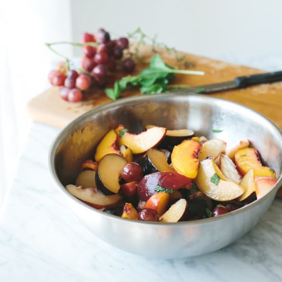 Stone Fruit Salad + Vanilla Syrup