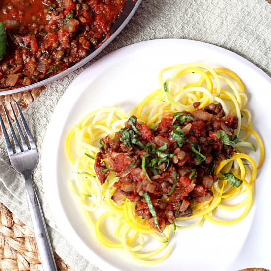 Spicy Lentil Bolognese
