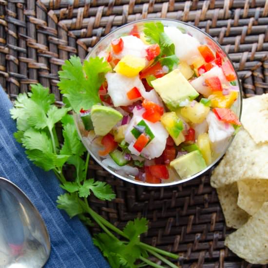 Snapper and pineapple ceviche