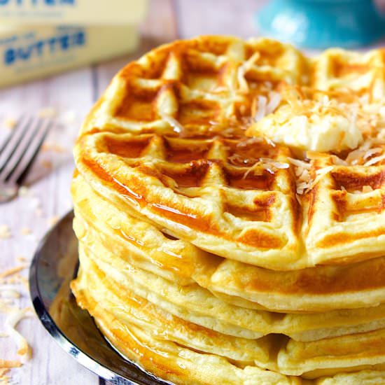 Belgian Coconut Waffles