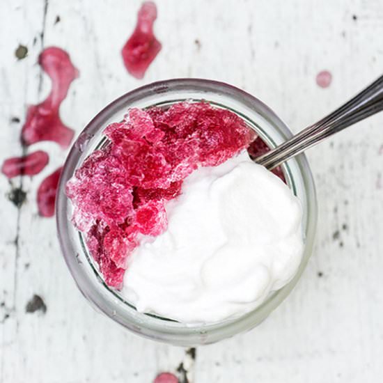Red Wine Granita with Whipped Cream