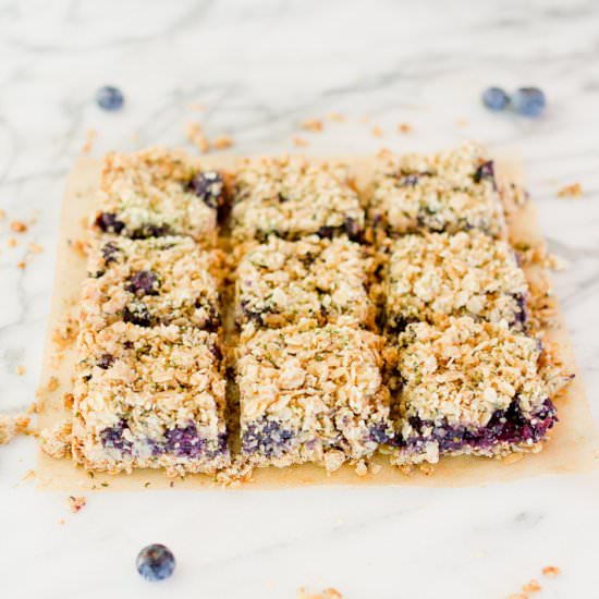 Blueberry Hemp Crumble Bars