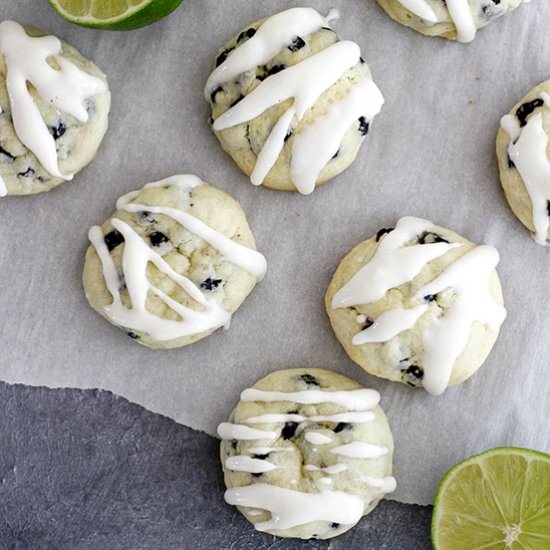 Blueberry Lime Cream Cheese Cookies