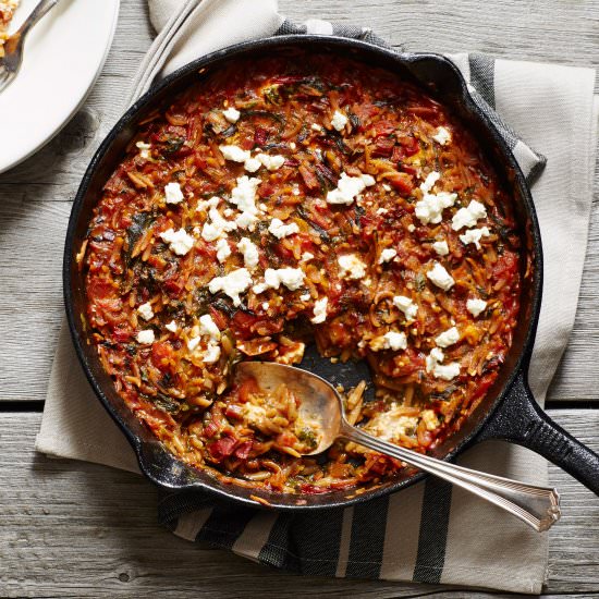 Baked Orzo with Feta