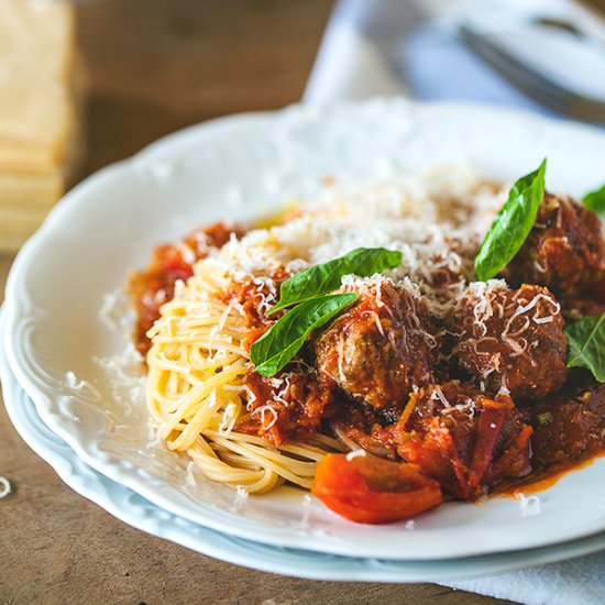 Spaghetti and Mini Meatballs