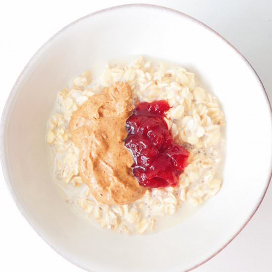 Almond Butter & Jelly Overnight Oats