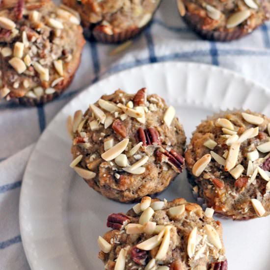 Banana Oat + Toasted Nut Muffins