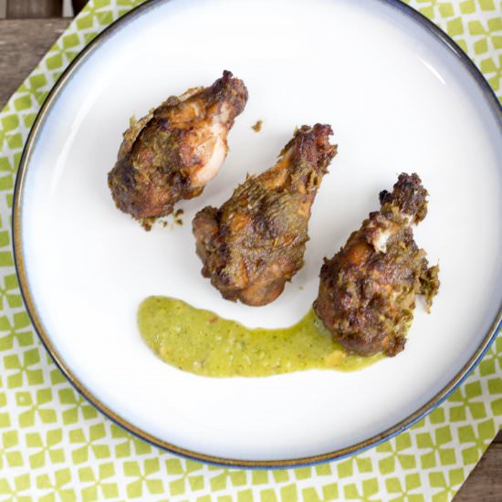 Jerk Chicken Drummies w/ Mango Dip