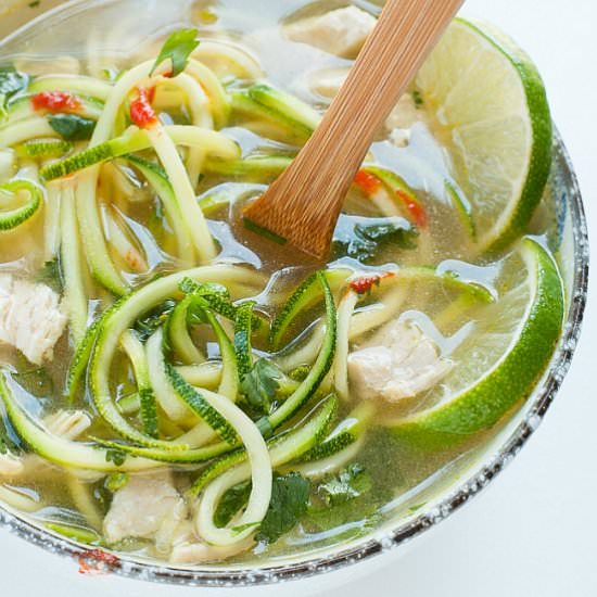 Sriracha Lime Chicken Zoodle Soup