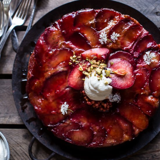 Brown Butter Plum Up-Side Down Cake