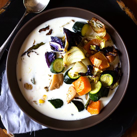 Roasted Veg + Coconut Milk Soup