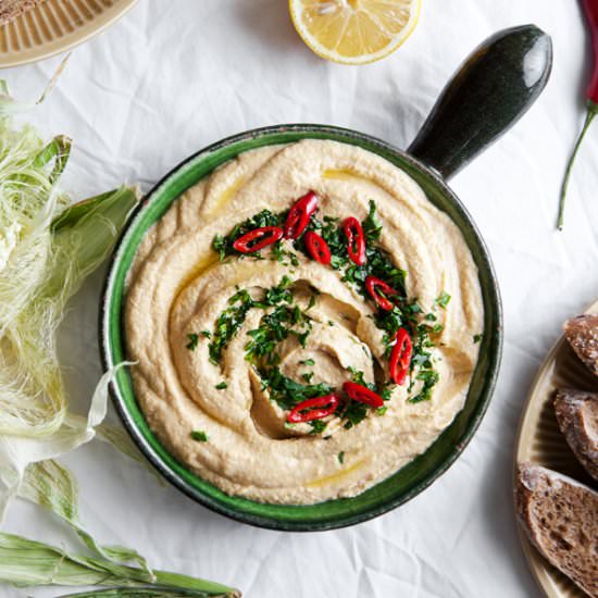 Fresh corn hummus