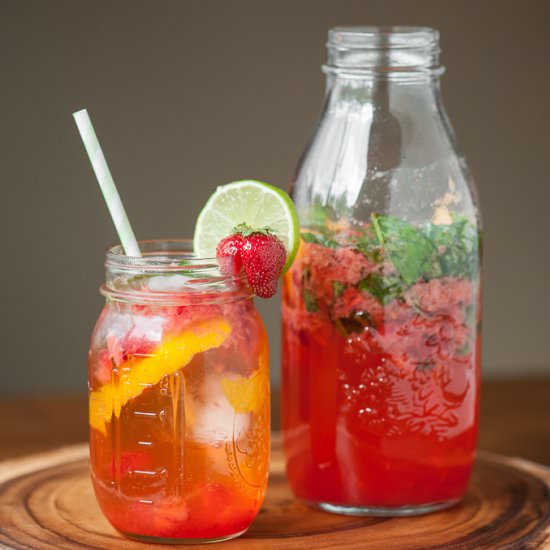 Strawberry Basil Honey Punch