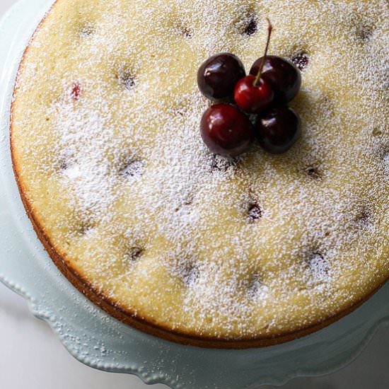 Cherry, Almond and Olive Oil Cake