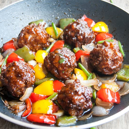 Sticky Honey Ginger Soy Meatballs