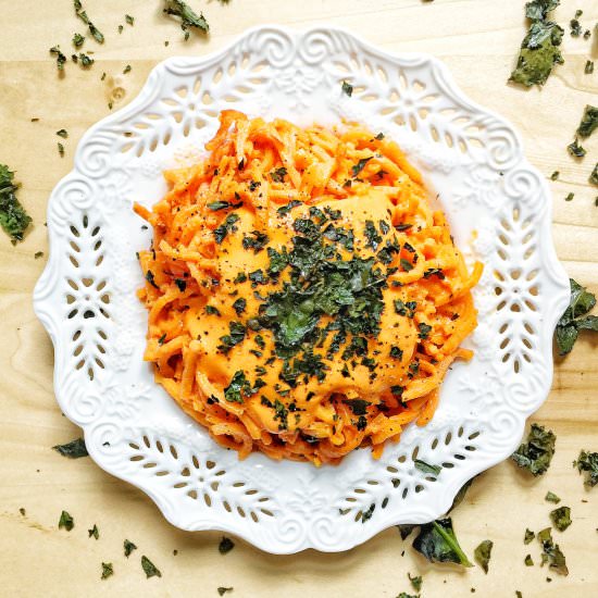 Sweet Potato Noodles with Kale