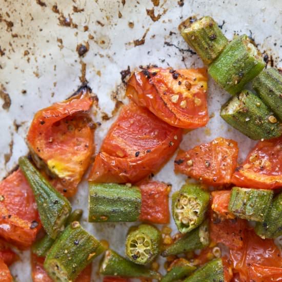 Roasted Okra & Tomatoes