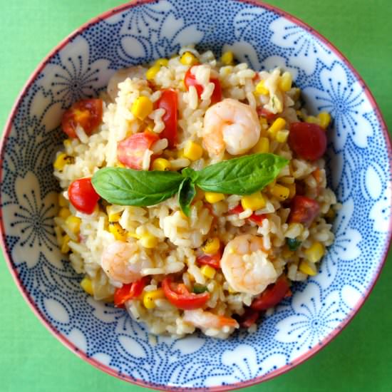Tomato-Corn Risotto with Shrimp