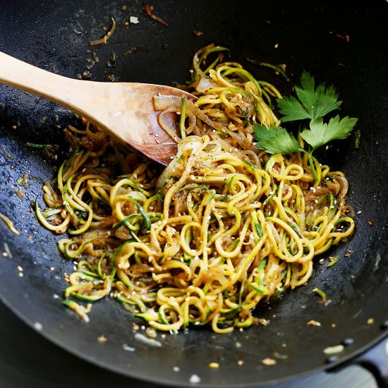 Stir Fry Zucchini Noodles