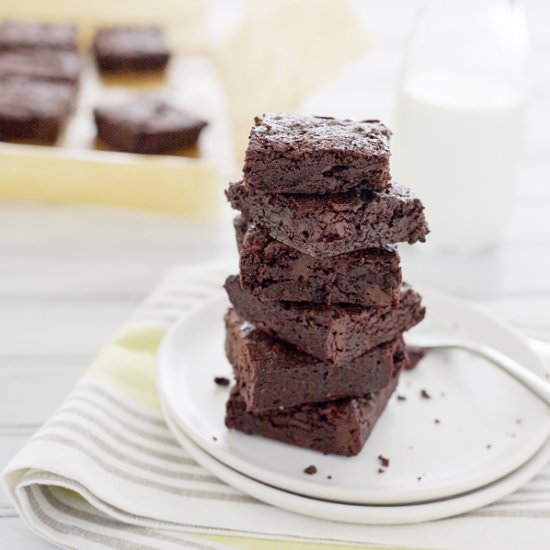 Dark Chocolate Fudgy Brownies