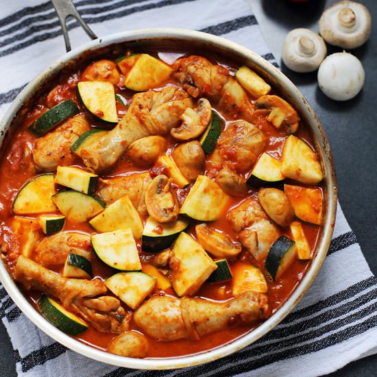 Italian Chicken, Mushroom, Zucchini