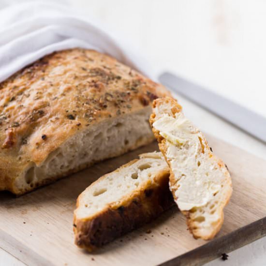 Cheesy Italian Dutch Oven Bread