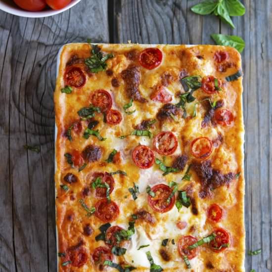 Creamy Caprese Cauliflower Bake
