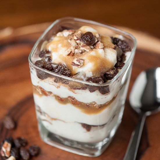 Bourbon Raisin Caramel Rice Pudding