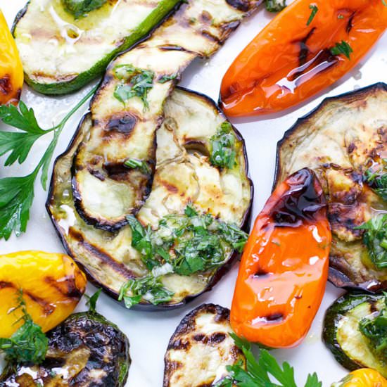 Grilled Eggplant Zucchini Salad
