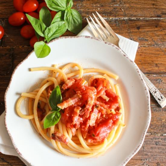 Amatriciana with Fresh Tomatoes