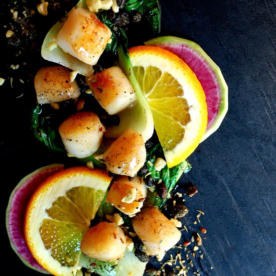 Scallops with Sweet Orange Glaze