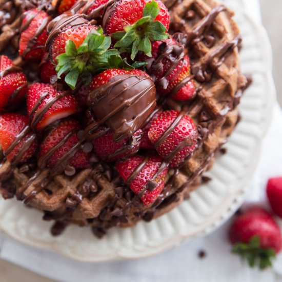 Chocolate Strawberry Waffles