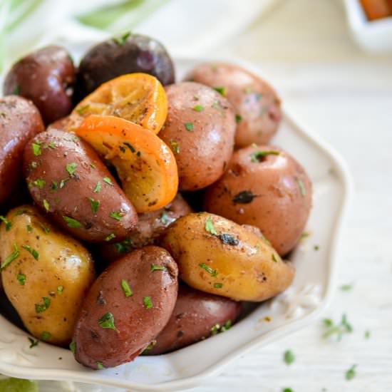 Slow Cooker Greek Lemon Potatoes