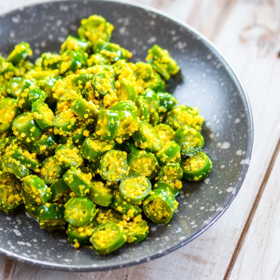 Green Chilli Pickle with Mustard